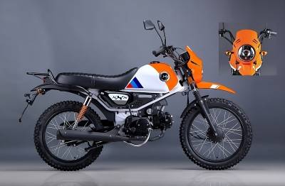 Мопед Мотомир COLT SCRAMBLER оранжевый/белый