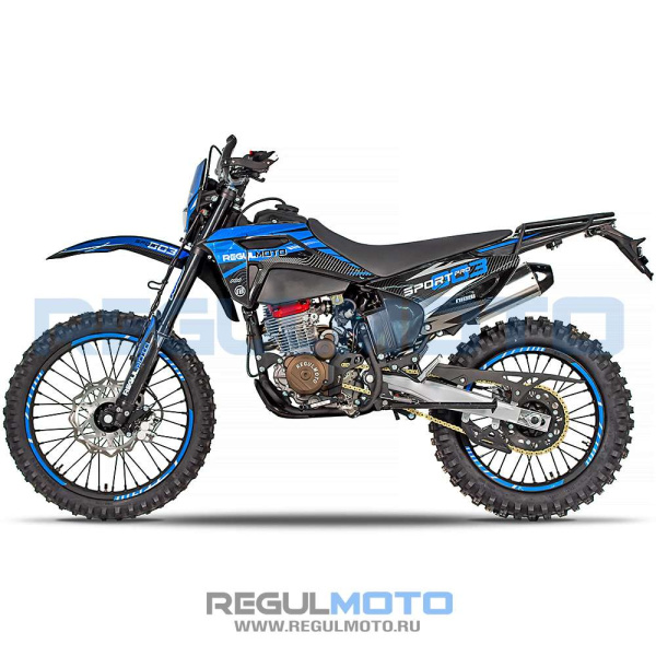 Мотоцикл кроссовый / эндуро Regulmoto (Регулмото) Sport - 003 PR PRO 300 (4 valves) 5 передач чёрный/синий с ПТС | Мототека