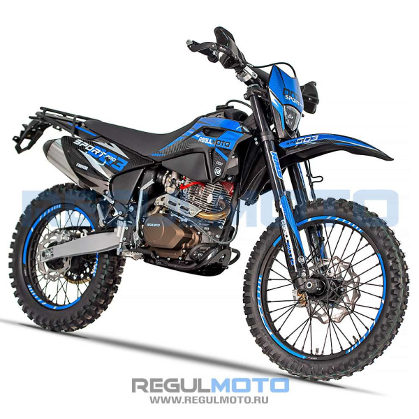 Мотоцикл кроссовый / эндуро Regulmoto (Регулмото) Sport - 003 PR PRO 300 (4 valves) 5 передач чёрный/синий с ПТС | Мототека