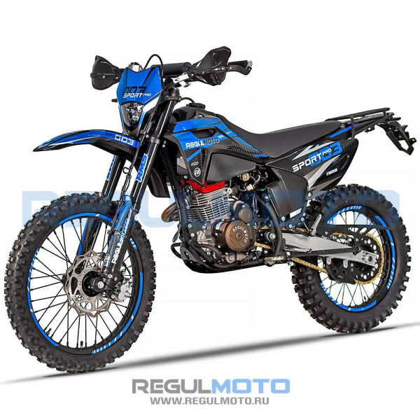 Мотоцикл кроссовый / эндуро Regulmoto (Регулмото) Sport - 003 PR PRO 300 (4 valves) 5 передач чёрный/синий с ПТС | Мототека