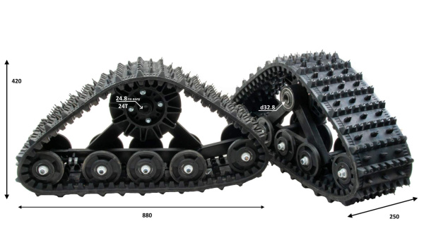 Зимний комплект MotoLand (Мотолэнд) для квадроциклов ATV 200 (лыжи + гусеницы) | Мототека